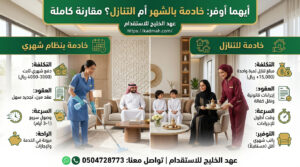هل الخادمة بالشهر أو التنازل أوفر؟